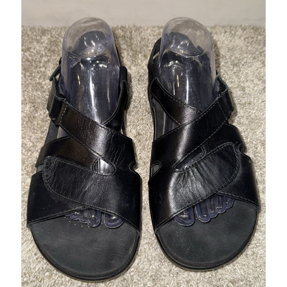 SAS Huggy Sandals Shoes Women's 10 M Black Leather Strappy Tripad Comfort EUC - Picture 11 of 11